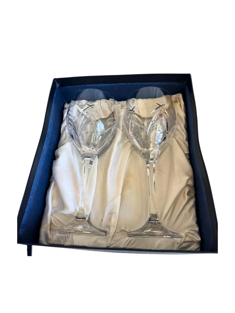 NIB Towle Crystal Elena Wine Glasses - Set of 2